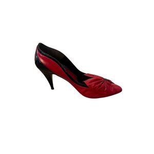 VINTAGE JESSICA RYAN RED/BLACK PUMPS HEELS SZ 8.5